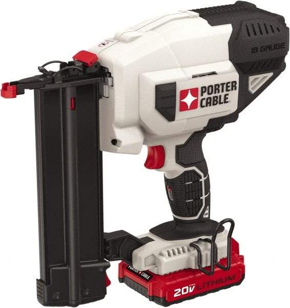 Porter-Cable - Cordless Brad Nailer Kit - 18 Gauge Nail Diam, 2" Long Nail, Lithium-Ion Batteries Included - Exact Tool & Supply