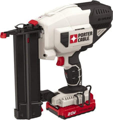 Porter-Cable - Cordless Brad Nailer Kit - 18 Gauge Nail Diam, 2" Long Nail, Lithium-Ion Batteries Included - Exact Tool & Supply