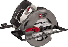 Porter-Cable - 15 Amps, 7-1/4" Blade Diam, 5,500 RPM, Electric Circular Saw - 120 Volts, 6' Cord Length, 5/8" Arbor Hole, Right Blade - Exact Tool & Supply