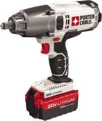 Porter-Cable - 1/2" Drive 20 Volt Mid-Handle Cordless Impact Wrench & Ratchet - 1,700 RPM, 330 Ft/Lb Torque, 1 Lithium-Ion Battery Included - Exact Tool & Supply