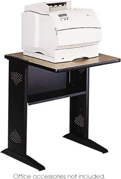 Safco - Medium Oak & Black Printer/Copier Stand - Use with Fax Machines, Printer - Exact Tool & Supply
