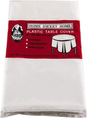 Tablemate Products - Table Set Round Table Cover, Plastic, 84" Diam, White, 6/Pack - Exact Tool & Supply