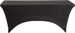 ICEBERG - Stretch-Fabric Table Cover, Polyester/Spandex, 30" x 72", Black - Exact Tool & Supply