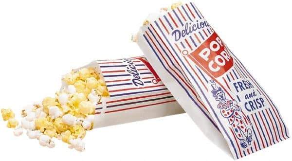 Bagcraft Papercon - Pinch-Bottom Paper Bag - 4 x 1-1/2 x 8, Red, White, Blue - Exact Tool & Supply