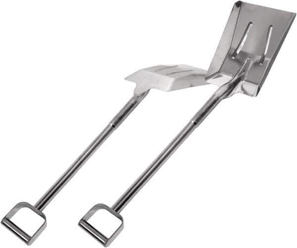 SANI-LAV - 12-1/2" High x 9-1/2" Wide Square Steel Shovel - 26-1/2" Long Steel D-Grip Handle, No Step - Exact Tool & Supply