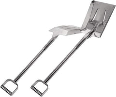 SANI-LAV - 12-1/2" High x 9-1/2" Wide Square Steel Shovel - 26-1/2" Long Steel D-Grip Handle, No Step - Exact Tool & Supply