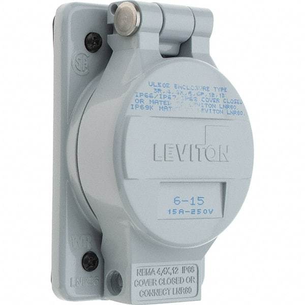 Leviton - Straight Blade Receptacles   Receptacle Type: Single Receptacle    Grade: Industrial - Exact Tool & Supply