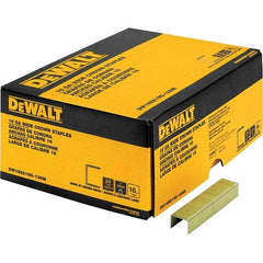 DeWALT - 1" Long x 1/16" Wide, 16 Gauge Crowned Construction Staple - Steel, Galvanized Finish - Exact Tool & Supply