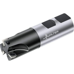 Walter - 25mm Cut Diam, 5.6mm Max Depth of Cut, 25mm Shank Diam, 100mm OAL, Indexable Square Shoulder End Mill - Weldon Shank, 0° Lead Angle, Through Coolant, Series M4132-W - Exact Tool & Supply