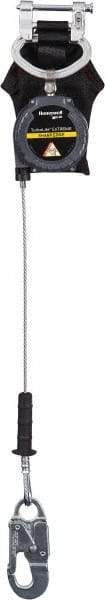 Miller - 9' Long, 420 Lb Capacity, Galvanized Steel Cable Fall Limiter - Aluminum Locking Snap Hook Connector, Aluminum Carabiner Connector with Integral Shock Pack - Exact Tool & Supply