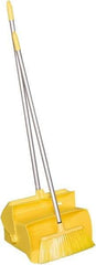 Remco - 14" Wide x 7-1/8" Deep x 47-1/2" High Upright Dustpan with Broom - Plastic Body, 37" Aluminum Handle, Yellow - Exact Tool & Supply
