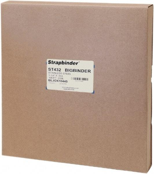 IDEAL TRIDON - Grade 201, Stainless Steel Banding Strap Roll - 1-1/4" Wide x 0.044" Thick - Exact Tool & Supply