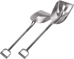 SANI-LAV - 15" High x 10-1/2" Wide Tapered Steel Shovel - 39" Long Steel D-Grip Handle, No Step - Exact Tool & Supply
