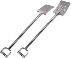 SANI-LAV - 11" High x 7" Wide Square Steel Shovel - 39" Long Steel D-Grip Handle, No Step - Exact Tool & Supply