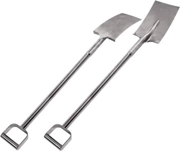 SANI-LAV - 11" High x 7" Wide Square Steel Shovel - 39" Long Steel D-Grip Handle, No Step - Exact Tool & Supply
