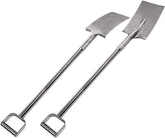 SANI-LAV - 11" High x 7" Wide Square Steel Shovel - 39" Long Steel D-Grip Handle, No Step - Exact Tool & Supply