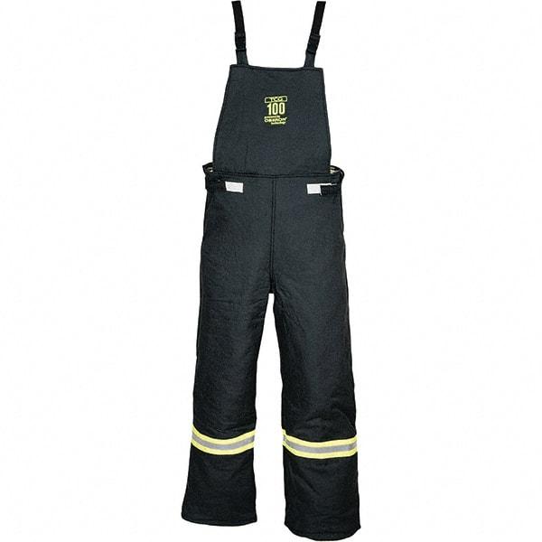 Oberon - Size L, Black, Zippered with Flap, Arc Flash Bib Overall - 42" Chest, Aramid - Exact Tool & Supply