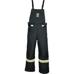 Oberon - Size L, Black, Zippered with Flap, Arc Flash Bib Overall - 42" Chest, Aramid - Exact Tool & Supply