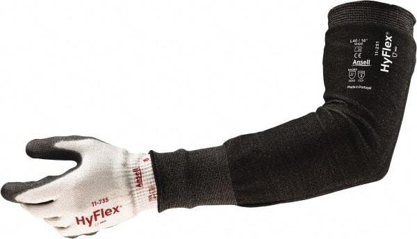 Ansell - Size Wide, Black HPPE, Spandex, Polyester, Glass & Polyamide Cut Resistant Sleeve - 12" Long Sleeve, Cut Resistance Level A4, Continuous Knit Cuff - Exact Tool & Supply