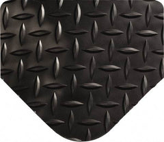Wearwell - 10' Long x 3' Wide, Dry Environment, Anti-Fatigue Matting - Black, Vinyl with Urethane Sponge Base, Beveled on All 4 Sides - Exact Tool & Supply