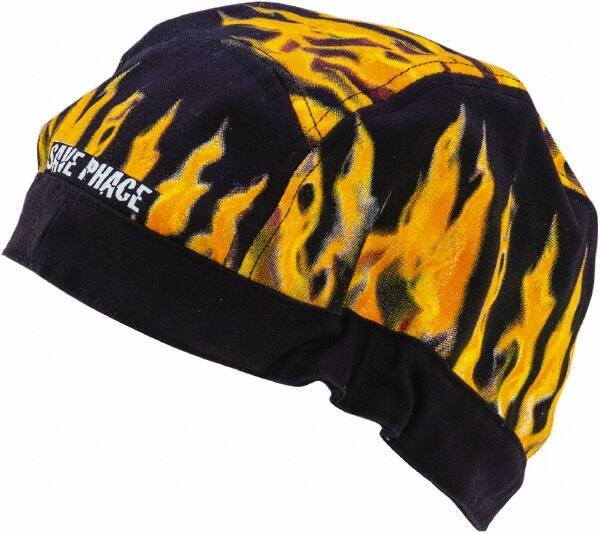 Save Phace - Size Universal, Flame Resistant Elastic Skull Cap - Black Flames Pattern, Cotton - Exact Tool & Supply
