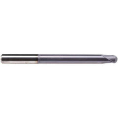 Emuge - 3mm Diam, 3.5mm LOC, 2 Flute Solid Carbide Ball End Mill - TiAlN Finish, Single End, 80mm OAL, 6mm Shank Diam, Ball Flute - Exact Tool & Supply
