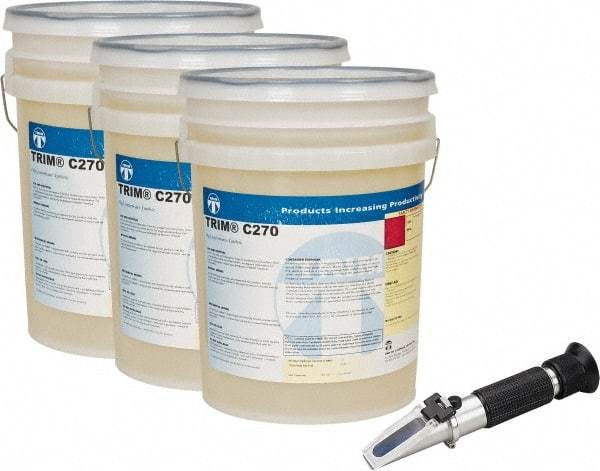 Master Fluid Solutions - Trim C270, 5 Gal Pail Cutting & Grinding Fluid - Synthetic, For Drilling, Reaming, Tapping - Exact Tool & Supply