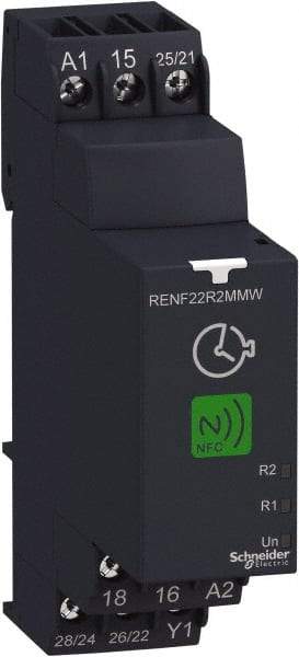Schneider Electric - 6 Pin, 999 hr Delay, Multiple Range SPDT Time Delay Relay - 8 Contact Amp, 250 Volt, On Board Trimpot - Exact Tool & Supply