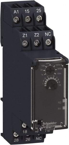 Schneider Electric - 6 Pin, 10 min Delay, Multiple Range DPDT Time Delay Relay - 8 Contact Amp, 250 Volt, On Board Trimpot - Exact Tool & Supply