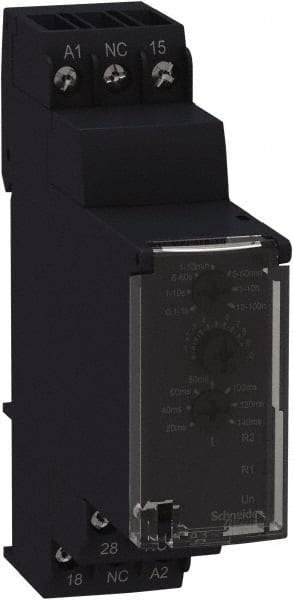 Schneider Electric - 4 Pin, 100 hr Delay, Multiple Range SPDT Time Delay Relay - 8 Contact Amp, 250 Volt, On Board Trimpot - Exact Tool & Supply