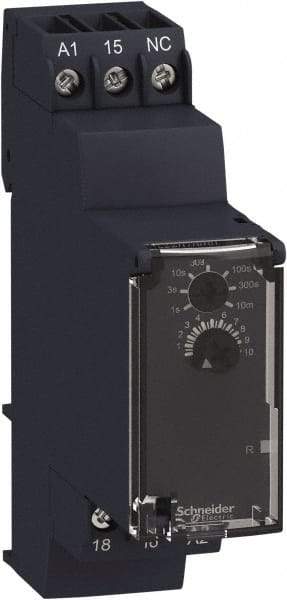 Schneider Electric - 6 Pin, 10 min Delay, Multiple Range SPDT Time Delay Relay - 8 Contact Amp, 250 Volt, On Board Trimpot - Exact Tool & Supply