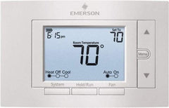 White-Rodgers - 50 to 99°F, 4 Heat, 2 Cool, Digital Programmable Multi-Stage Thermostat - 20 to 30 Volts, 1.77" Inside Depth x 1.77" Inside Height x 5-1/4" Inside Width, Horizontal Mount - Exact Tool & Supply