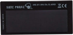 Save Phace - 3.74" Wide x 1.42" High, Lens Shade 3 to 12, Polycarbonate Auto-Darkening Filter - 1/4" Thick, Green, Inside Mount - Exact Tool & Supply