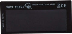 Save Phace - 3.74" Wide x 1.42" High, Lens Shade 3 to 10, Polycarbonate Auto-Darkening Filter - 1/4" Thick, Green, Inside Mount - Exact Tool & Supply