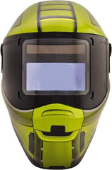 Save Phace - 4.33" Window Width x 3.54" Window Height, 3 to 10 Shade Auto-Darkening Lens, Fixed Front Welding Helmet - Green/Black, Nylon Green Lens - Exact Tool & Supply