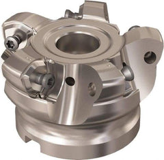 Seco - 5 Inserts, 48.8mm Cutter Diam, 1.8mm Max Depth of Cut, Indexable High-Feed Face Mill - 3/4" Arbor Hole Diam, 8.15mm Keyway Width, 40mm High, R220.21 Toolholder, 218.21-230 Inserts, Series High Feed 6 - Exact Tool & Supply