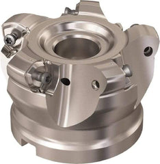 Seco - 5 Inserts, 61.7mm Cutter Diam, 1.8mm Max Depth of Cut, Indexable High-Feed Face Mill - 1" Arbor Hole Diam, 9.7mm Keyway Width, 50mm High, R220.21 Toolholder, 218.21-230 Inserts, Series High Feed 6 - Exact Tool & Supply