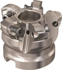 Seco - 5 Inserts, 37.6mm Cutter Diam, 1.8mm Max Depth of Cut, Indexable High-Feed Face Mill - 22mm Arbor Hole Diam, 10.4mm Keyway Width, 40mm High, R220.21 Toolholder, 218.21-230 Inserts, Series High Feed 6 - Exact Tool & Supply