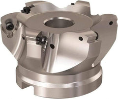 Seco - 6 Inserts, 68mm Cutter Diam, 1.8mm Max Depth of Cut, Indexable High-Feed Face Mill - 32mm Arbor Hole Diam, 14.4mm Keyway Width, 50mm High, R220.21 Toolholder, 218.21-230 Inserts, Series High Feed 6 - Exact Tool & Supply