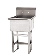 SANI-LAV - 24" Long x 24" Wide Inside, 1 Compartment, Grade 304 Stainless Steel ADA Hand Sink with Electronic Faucet - 14 Gauge, 27" Long x 27-1/2" Wide x 48" High Outside, 12" Deep - Exact Tool & Supply