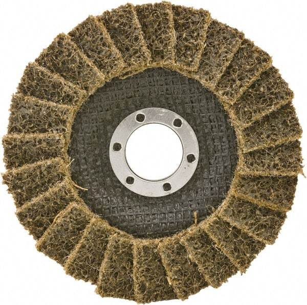 Camel Grinding Wheels - 60 Grit, 5" Disc Diam, 7/8" Center Hole, Type 29 Aluminum Oxide Flap Disc - 12,200 Max RPM, Non-Woven Backing, Arbor Attaching System, Non-Woven - Exact Tool & Supply