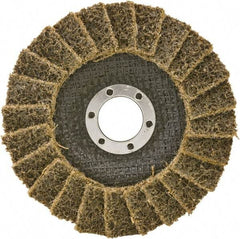 Camel Grinding Wheels - 60 Grit, 5" Disc Diam, 7/8" Center Hole, Type 29 Aluminum Oxide Flap Disc - 12,200 Max RPM, Non-Woven Backing, Arbor Attaching System, Non-Woven - Exact Tool & Supply
