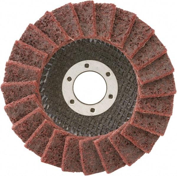 Camel Grinding Wheels - 80 Grit, 4-1/2" Disc Diam, 7/8" Center Hole, Type 29 Aluminum Oxide Flap Disc - 13,300 Max RPM, Non-Woven Backing, Arbor Attaching System, Non-Woven - Exact Tool & Supply