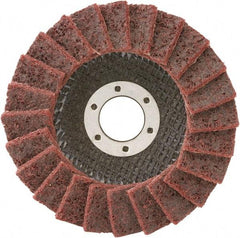 Camel Grinding Wheels - 80 Grit, 5" Disc Diam, 7/8" Center Hole, Type 29 Aluminum Oxide Flap Disc - 12,200 Max RPM, Non-Woven Backing, Arbor Attaching System, Non-Woven - Exact Tool & Supply