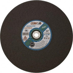 Camel Grinding Wheels - 14" 24 Grit Aluminum Oxide Cutoff Wheel - 5/32" Thick, 20mm Arbor, 4,400 Max RPM - Exact Tool & Supply