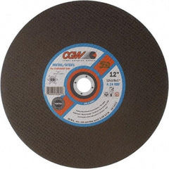 Camel Grinding Wheels - 16" 24 Grit Aluminum Oxide Cutoff Wheel - 5/32" Thick, 1" Arbor, 3,820 Max RPM - Exact Tool & Supply