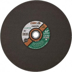 Camel Grinding Wheels - 14" 30 Grit Aluminum Oxide Cutoff Wheel - 3/32" Thick, 1" Arbor, 4,400 Max RPM - Exact Tool & Supply