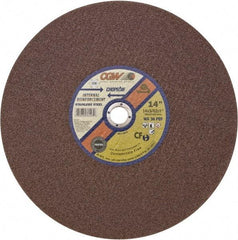 Camel Grinding Wheels - 14" 36 Grit Aluminum Oxide Cutoff Wheel - 3/32" Thick, 1" Arbor, 4,400 Max RPM - Exact Tool & Supply