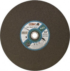 Camel Grinding Wheels - 14" 24 Grit Aluminum Oxide Cutoff Wheel - 1/8" Thick, 1" Arbor, 5,500 Max RPM - Exact Tool & Supply