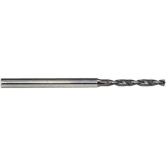 Emuge - 0.95mm, 140° Point, Solid Carbide Micro Drill Bit - 51.5mm OAL, 7.3mm Flute Length, 3mm Shank Diam, Series EF-Micro - Exact Tool & Supply